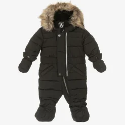 Deux par Deux Grey Hooded Baby Snowsuit Clearance
