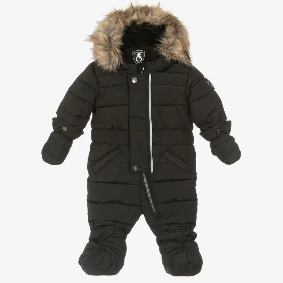 Deux par Deux Grey Hooded Baby Snowsuit Clearance