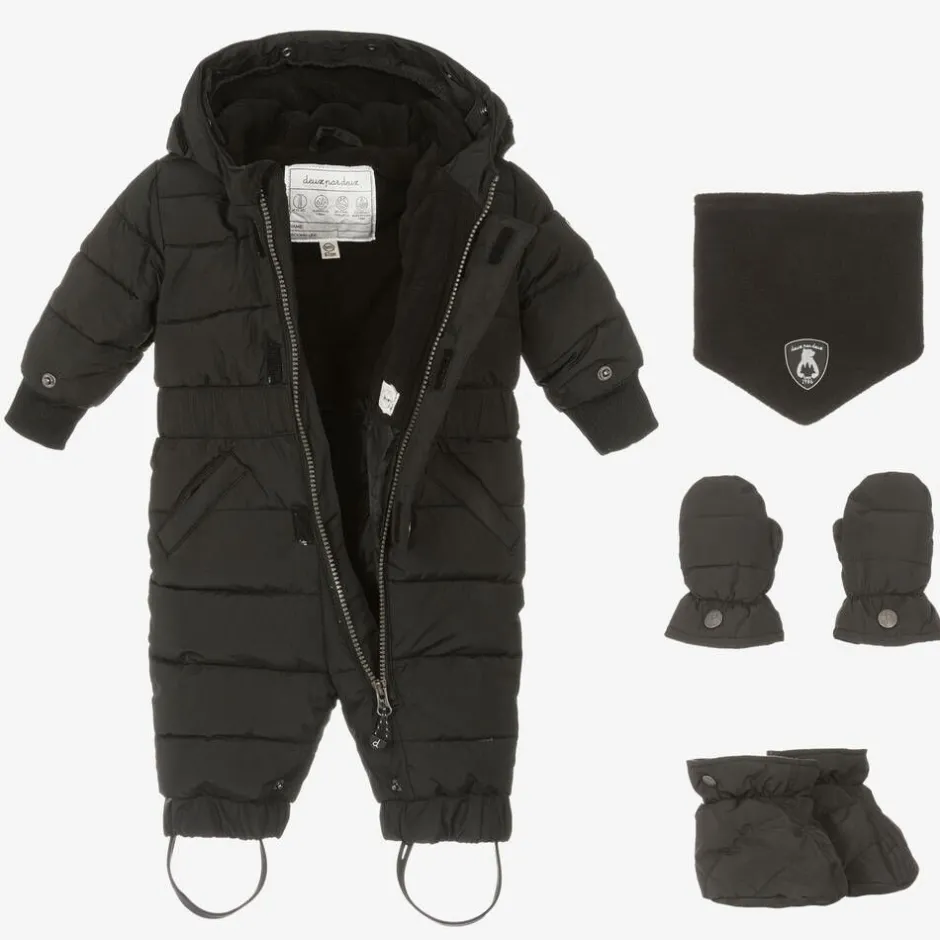 Deux par Deux Grey Hooded Baby Snowsuit Clearance