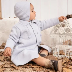 Artesanía Granlei Grey Knitted Coat & Hat Set Clearance