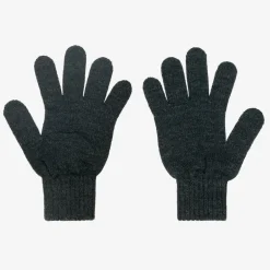Calvin Klein Grey Knitted Monogram Logo Gloves Discount