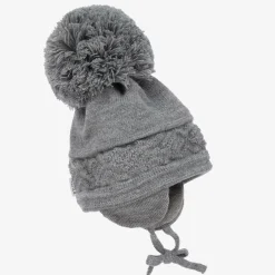Sätila of Sweden Grey Malva Knitted Giant Pom-Pom Beanie Sale