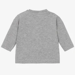 Moncler Enfant Grey Marl Cotton Bear Top Discount