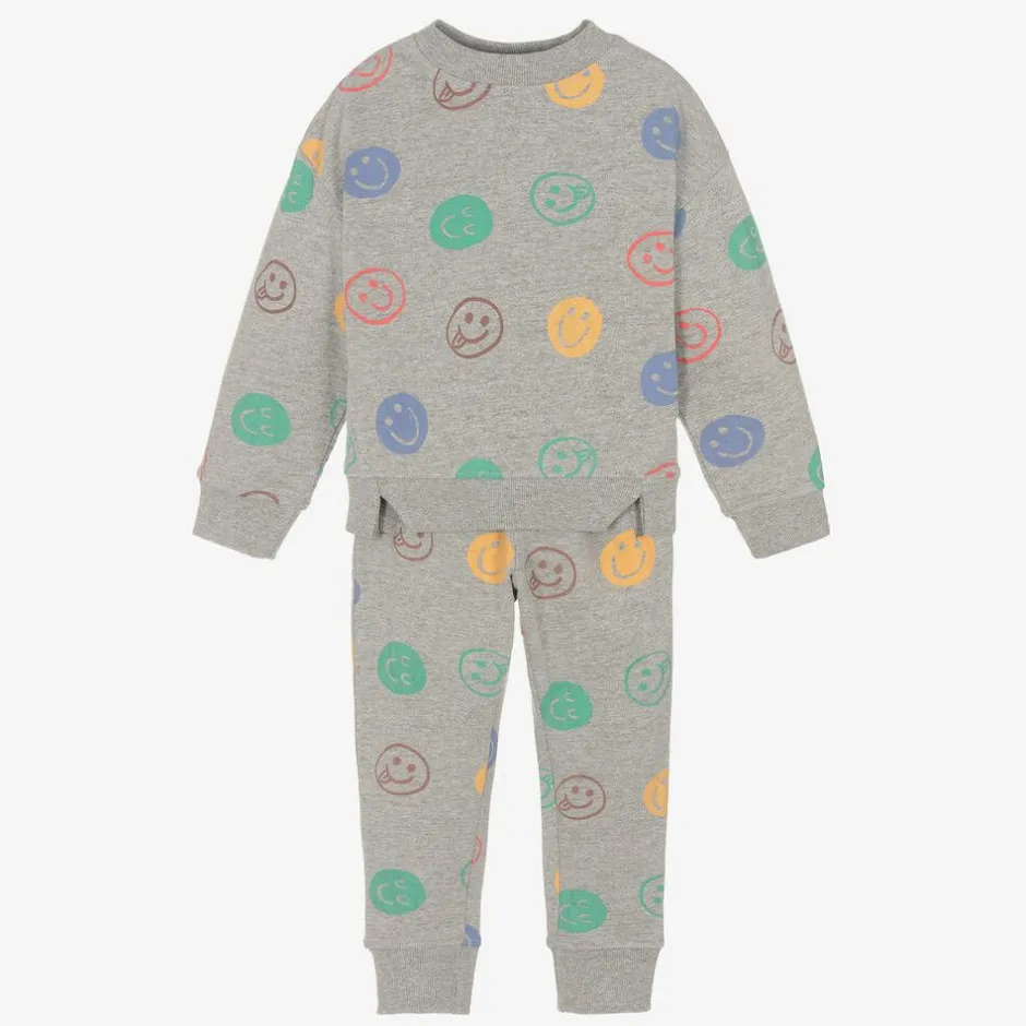 Joyday Grey Marl Cotton Happy Faces Tracksuit Outlet