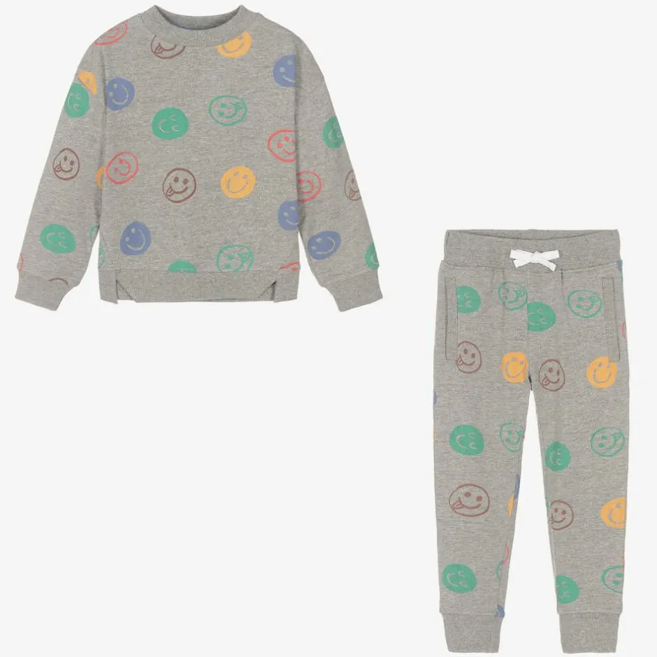 Joyday Grey Marl Cotton Happy Faces Tracksuit Outlet