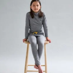 Smalls Merino Grey Marl Merino Wool Roll Neck Top