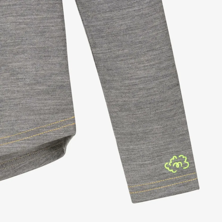 Smalls Merino Grey Marl Merino Wool Roll Neck Top