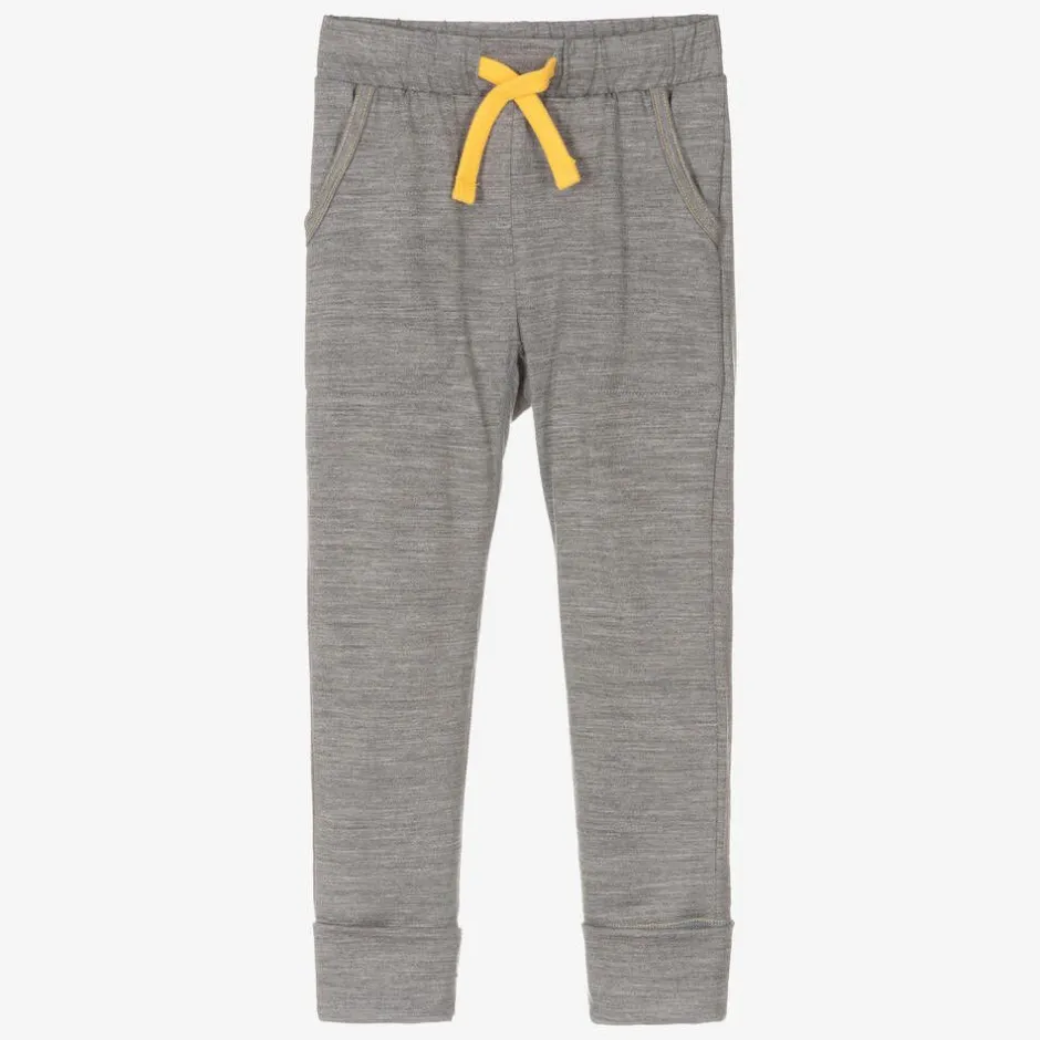Smalls Merino Grey Marl Merino Wool Slim Joggers Clearance