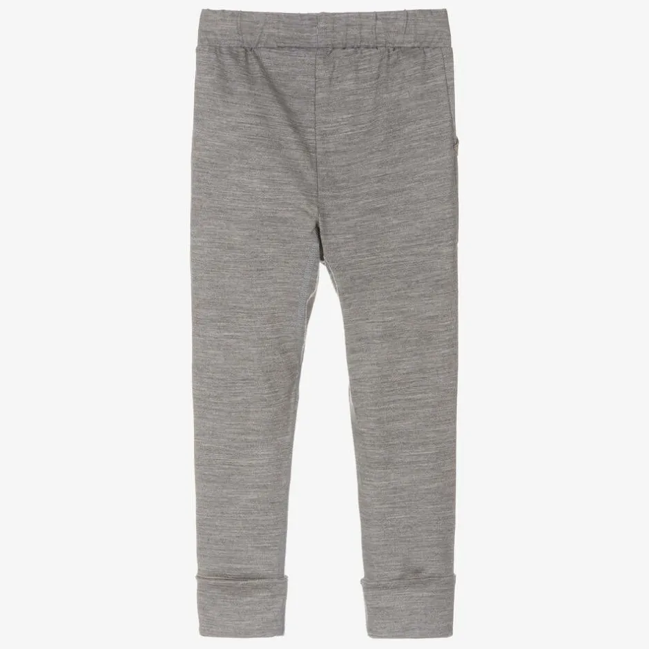 Smalls Merino Grey Marl Merino Wool Slim Joggers Clearance