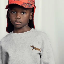 Mini Rodini Grey Marl Organic Cotton Dog Sweatshirt Hot