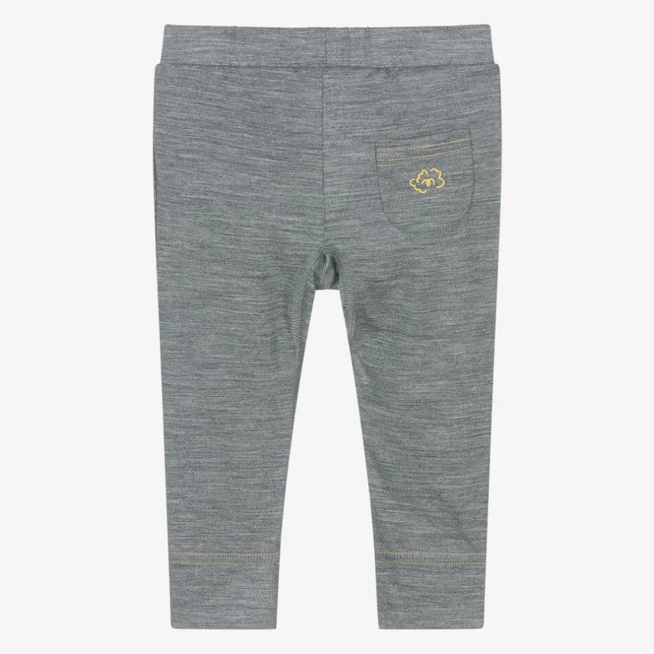 Smalls Merino Grey Merino Wool Baby Joggers New