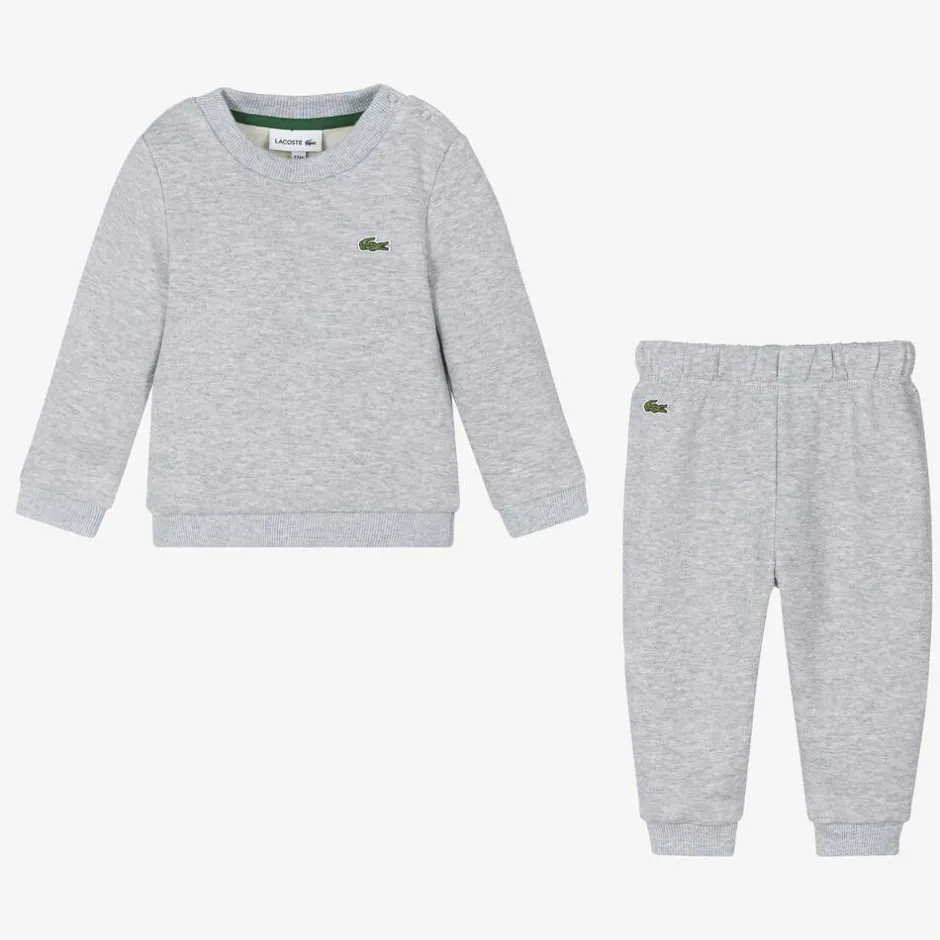Lacoste Grey Organic Cotton Baby Tracksuit Best