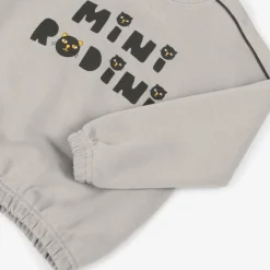 Mini Rodini Grey Organic Cotton Cats Sweatshirt