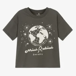 Mini Rodini Grey Organic Cotton Graphic T-Shirt