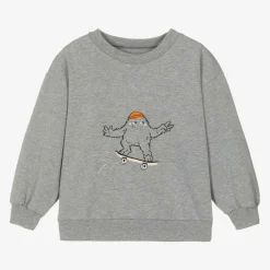 Wauw Capow Grey Organic Cotton Monster Sweatshirt Outlet