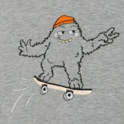 Wauw Capow Grey Organic Cotton Monster Sweatshirt Outlet