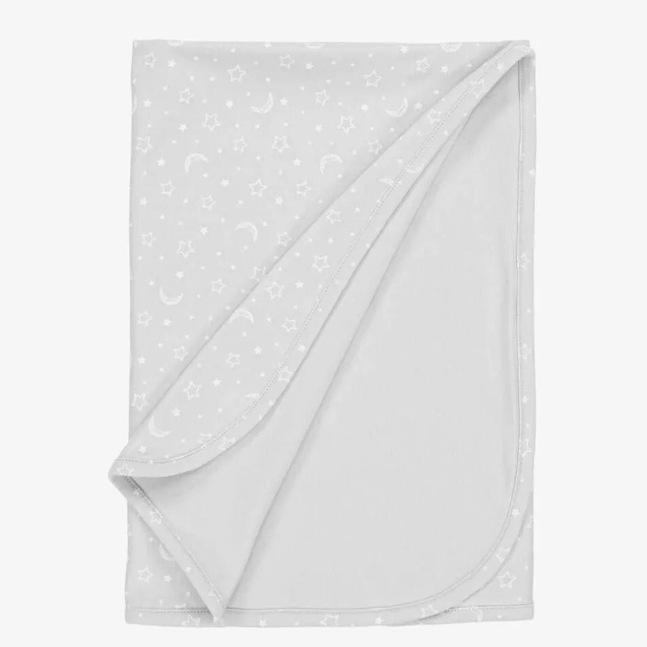 Kissy Kissy Grey Pima Cotton Crescent Moonlight Blanket (73cm) Outlet