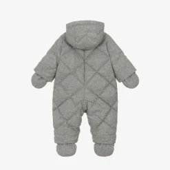 Bonpoint Grey Quilted Down Snowsuit Hot