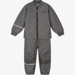 CeLaVi Grey Quilted Jacket & Trouser Set Discount