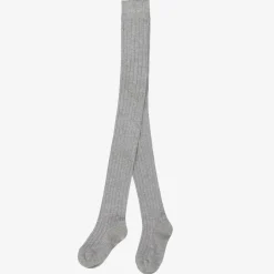 Falke Grey Ribbed Cotton Knit Tights Best