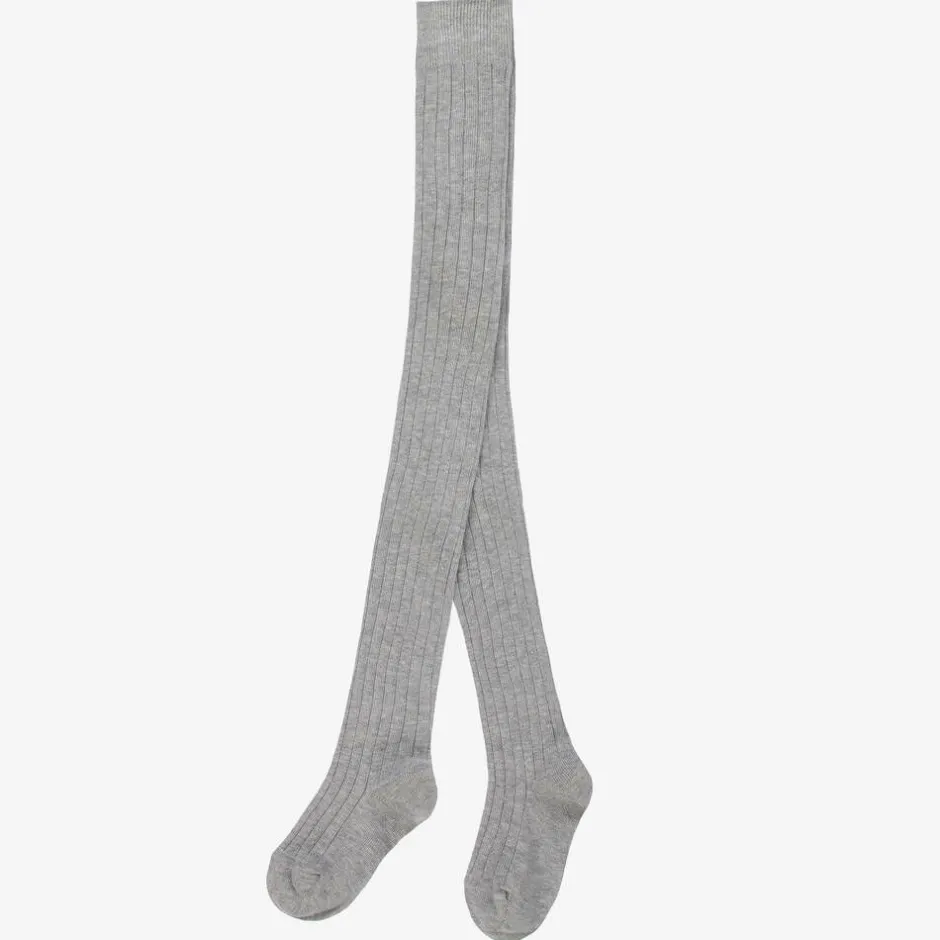 Falke Grey Ribbed Cotton Knit Tights Best