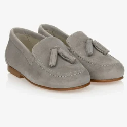 Childrens Classics Grey Suede Loafer Shoes Best