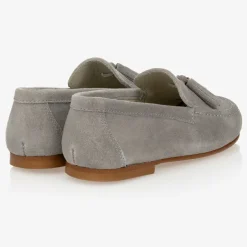 Childrens Classics Grey Suede Loafer Shoes Best