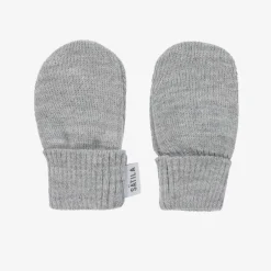 Sätila of Sweden Grey Trixie Knitted Baby Mittens Discount