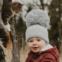 Sätila of Sweden Grey Tuva Giant Pom-Pom Hat Online