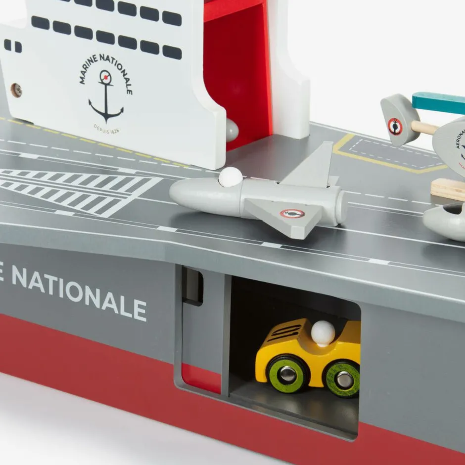 Vilac Grey Wooden Aircraft Carrier Toy (54cm) Hot