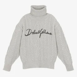 Dolce amp; Gabbana Grey Wool & Cashmere Roll Neck Sweater