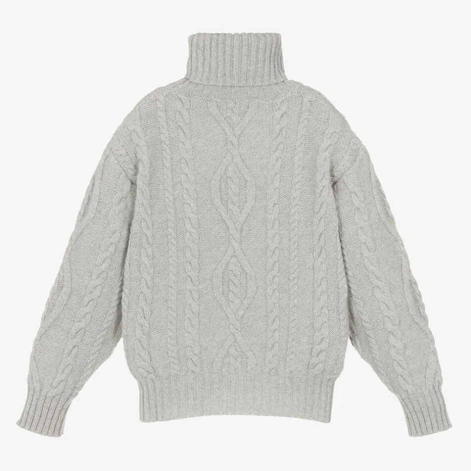 Dolce amp; Gabbana Grey Wool & Cashmere Roll Neck Sweater