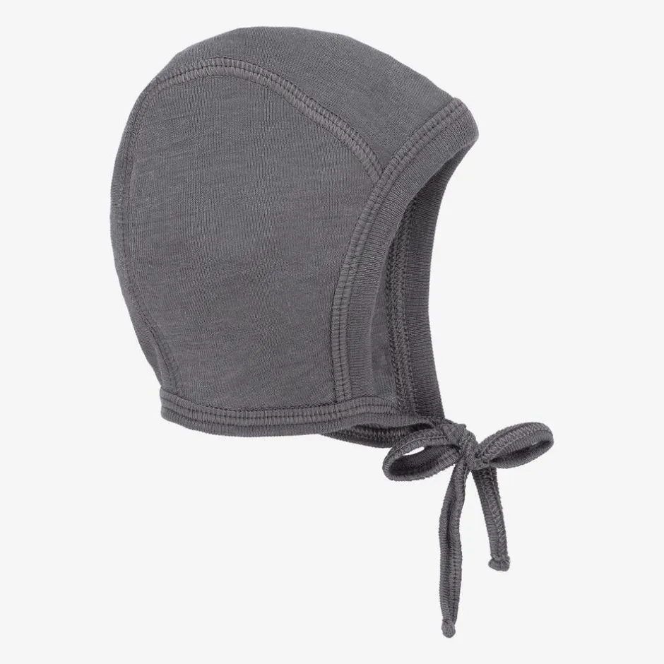 Joha Grey Wool & Silk Baby Bonnet Sale