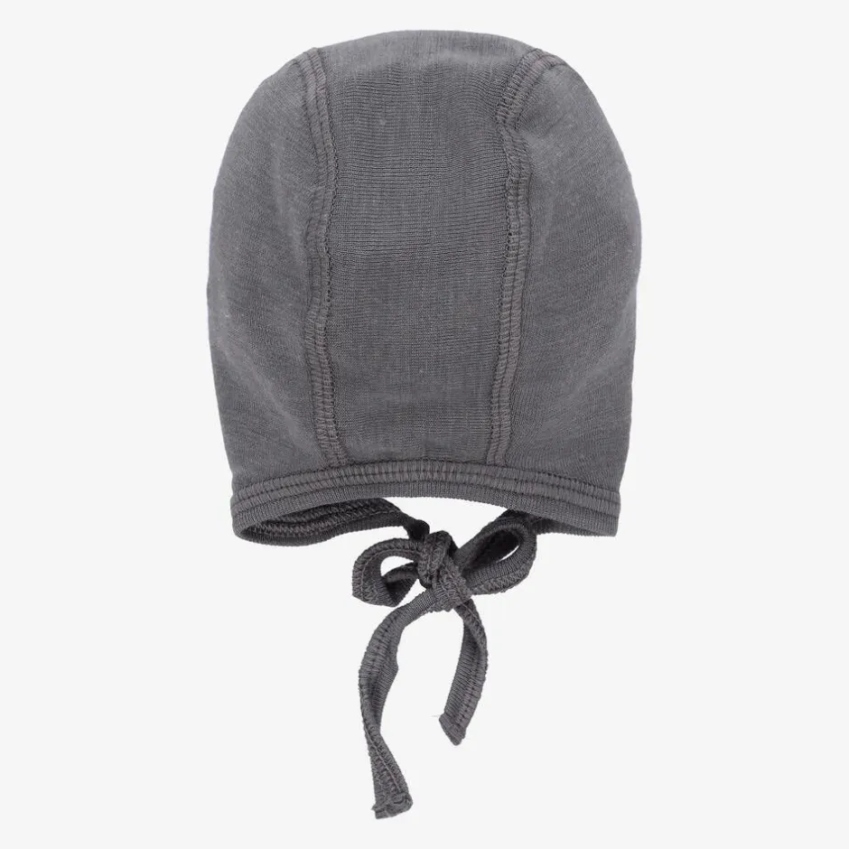 Joha Grey Wool & Silk Baby Bonnet Sale