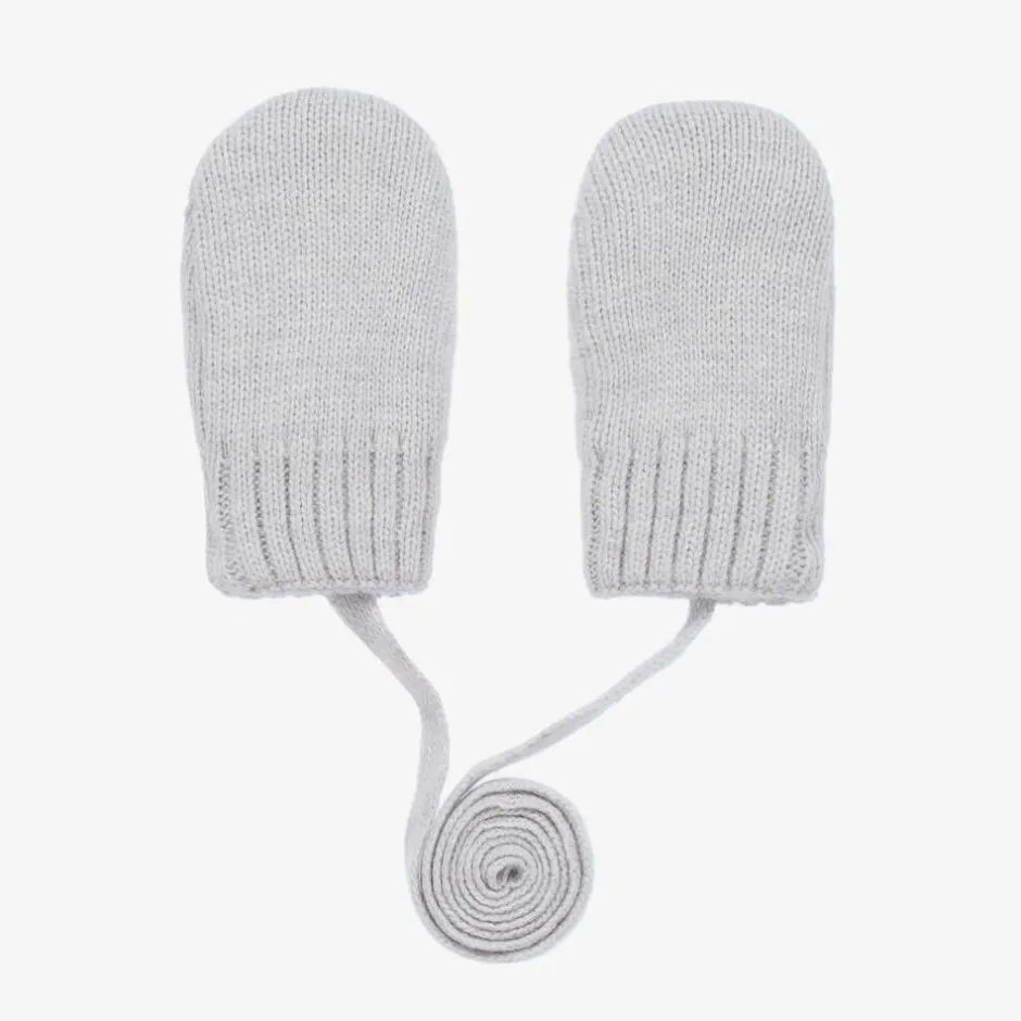 Jamiks Grey Wool & Cashmere Baby Mittens