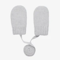 Jamiks Grey Wool & Cashmere Baby Mittens