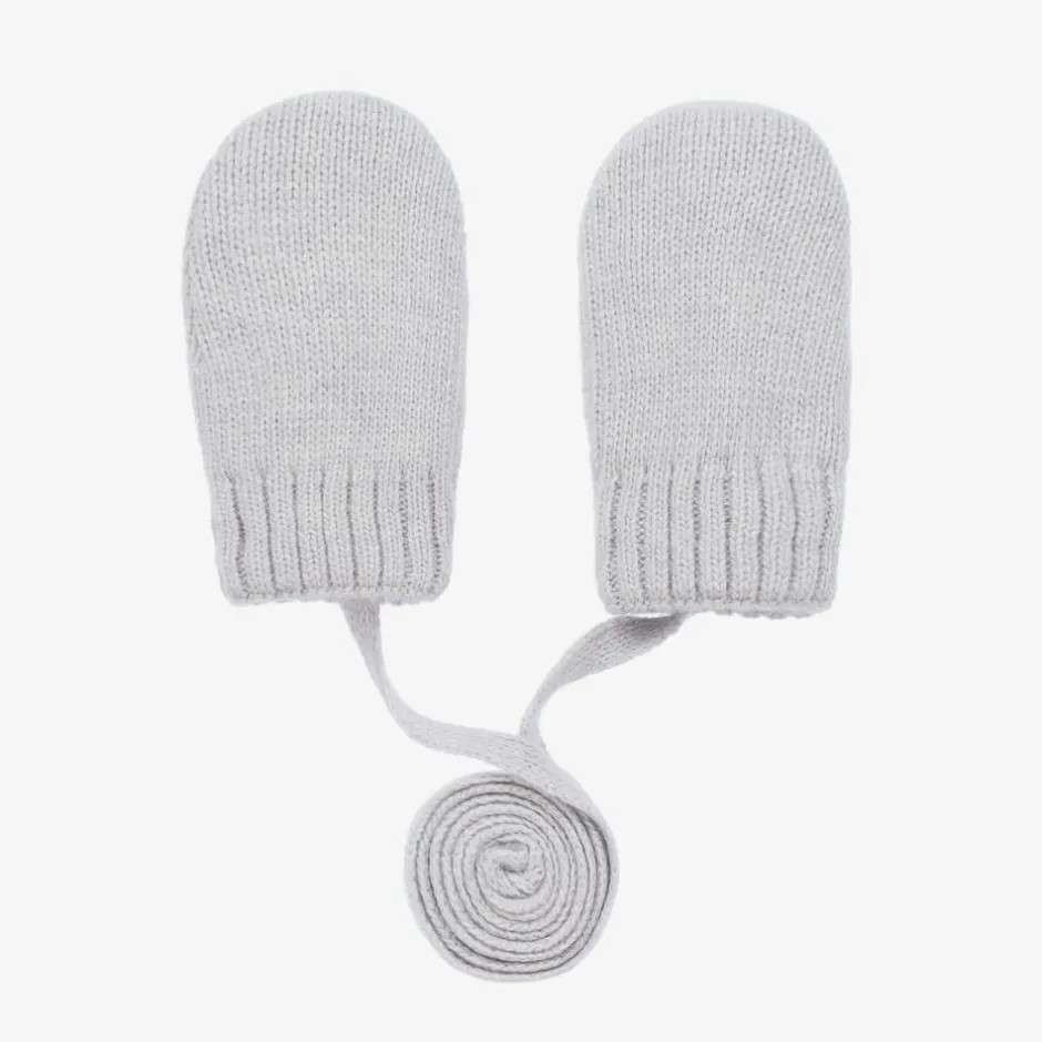Jamiks Grey Wool & Cashmere Baby Mittens