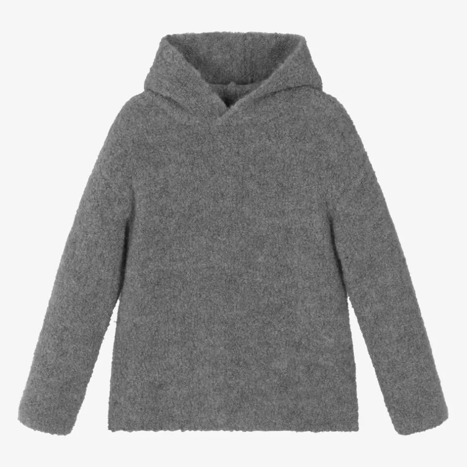 Il Gufo Grey Wool Fleece Hoodie Sale