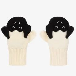 Stella McCartney Kids Ivory & Black Knitted Sheep Mittens Outlet