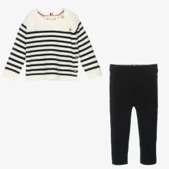 Tommy Hilfiger Ivory & Blue Cotton Baby Leggings Set Best