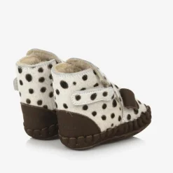 Donsje Ivory & Brown Leather Dalmation Pre-Walkers Outlet