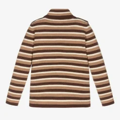 Gucci Ivory & Brown Stripe Wool Top Clearance
