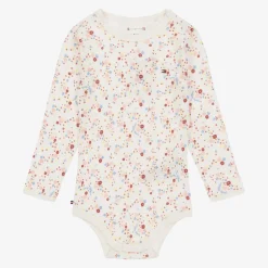 Tommy Hilfiger Ivory & Pink Cotton Baby Bodysuits (3 Pack) Sale