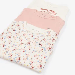 Tommy Hilfiger Ivory & Pink Cotton Baby Bodysuits (3 Pack) Sale
