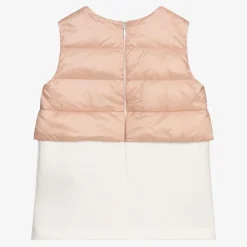 Moncler Enfant Ivory & Pink Down Padded Dress Outlet