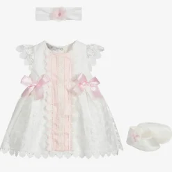 Beau KiD Ivory & Pink Dress Set Clearance
