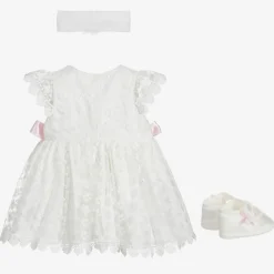 Beau KiD Ivory & Pink Dress Set Clearance