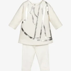 Moncler Enfant Ivory & Silver Leggings Set Online