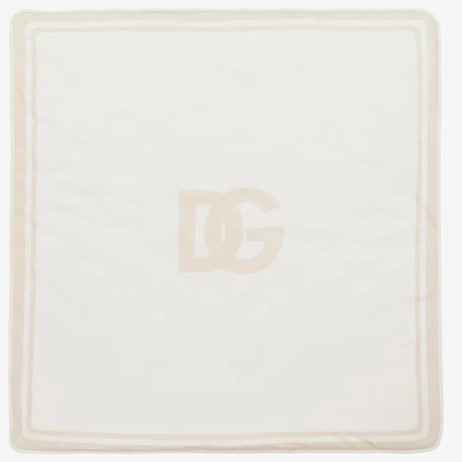 Dolce amp; Gabbana Ivory & Beige Padded DG Blanket (81cm) Clearance