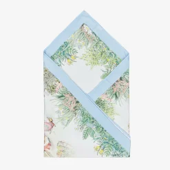 Peter Rabbit™ by Childrensalon Ivory & Blue Cotton Swaddle (100cm)